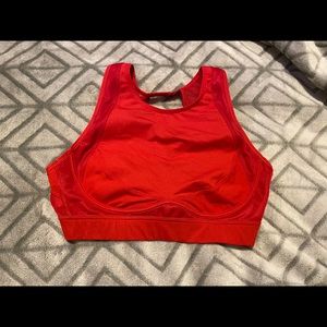 Fabletics Red highneck sports bra size small